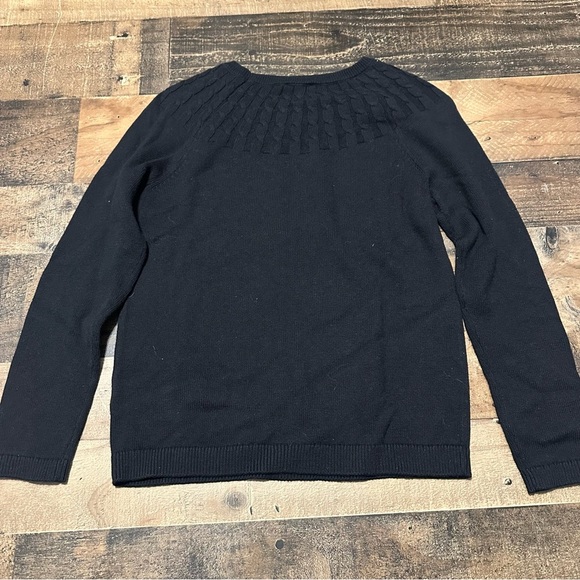 Talbots Cable-Yoke Cotton & Cashmere Blend Sweater - Picture 2 of 5